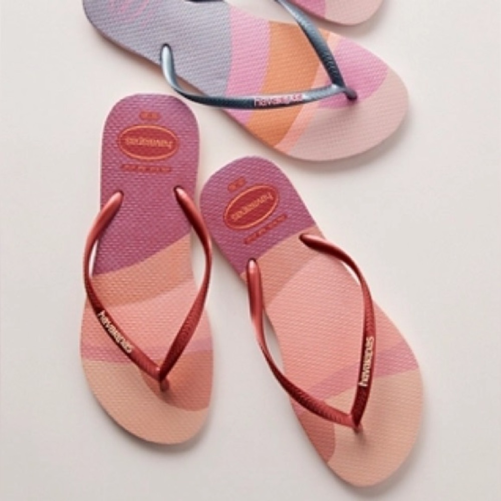 Free People X Havaianas Pastel Wave Flip Flops New wtag 9/10